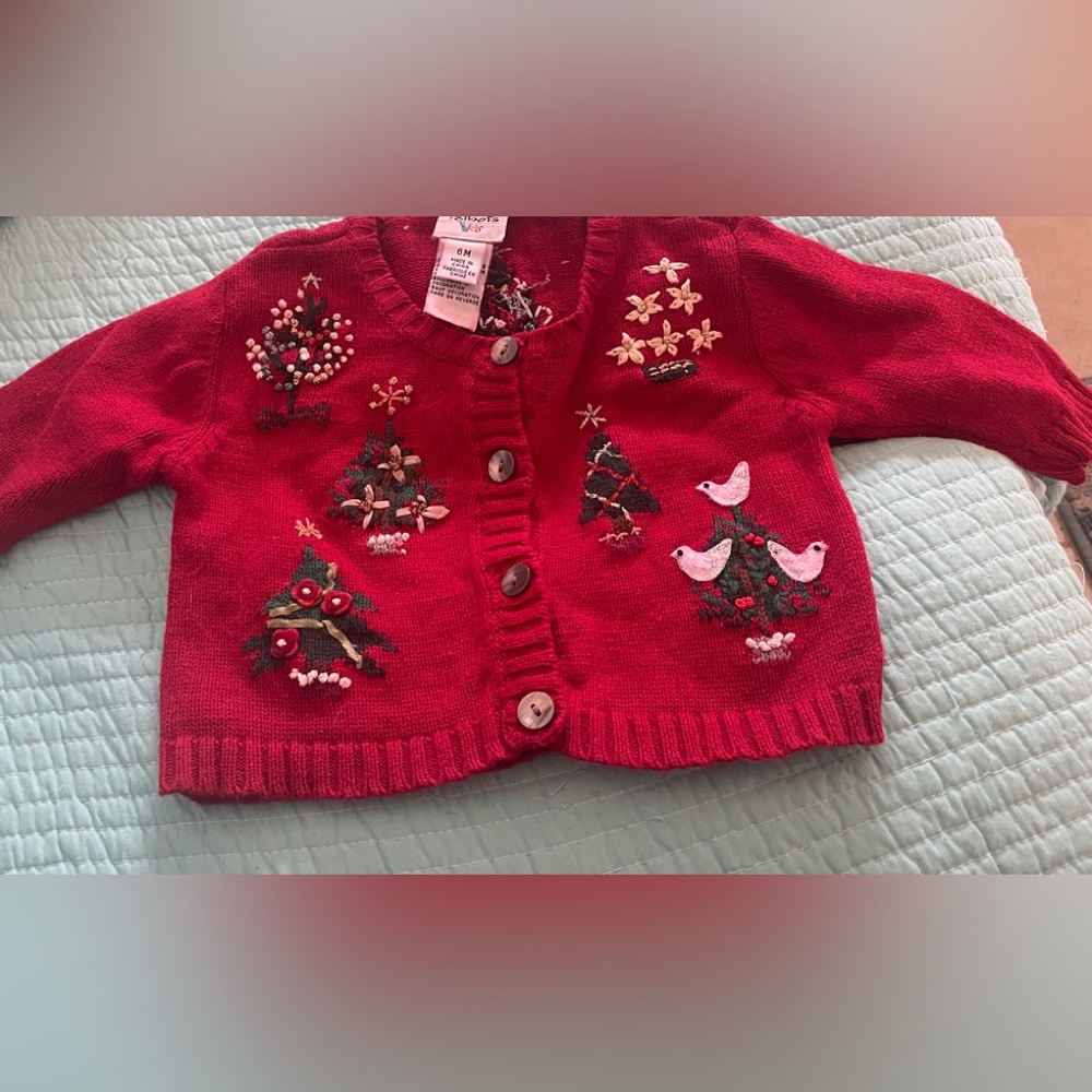 Talbots Kids Christmas Sweater. Size 6 months. Preworn